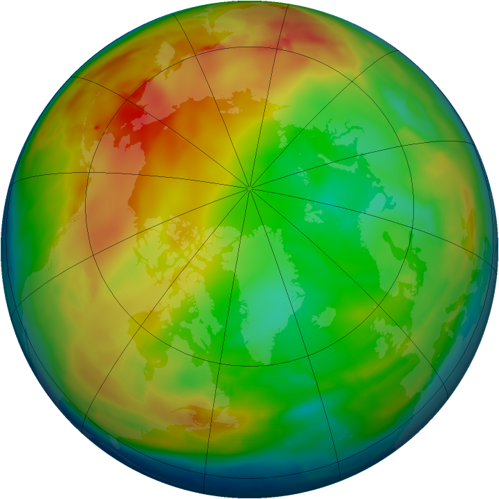 Arctic ozone map for 04 January 2010